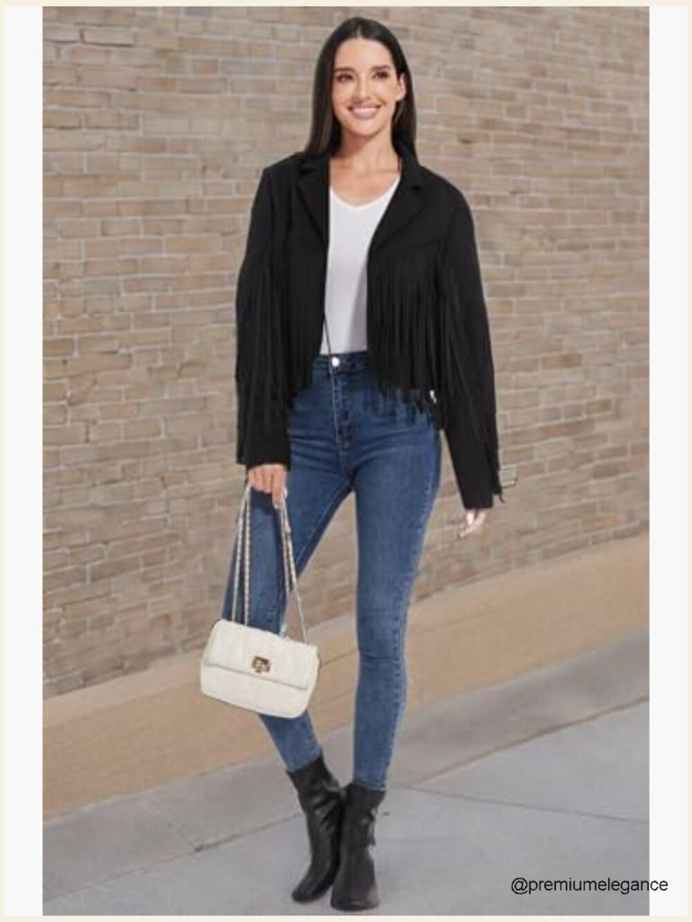 Fringe Leather Jacket Western Cropped Coat Women's S-XXL - Picture 7 of 7